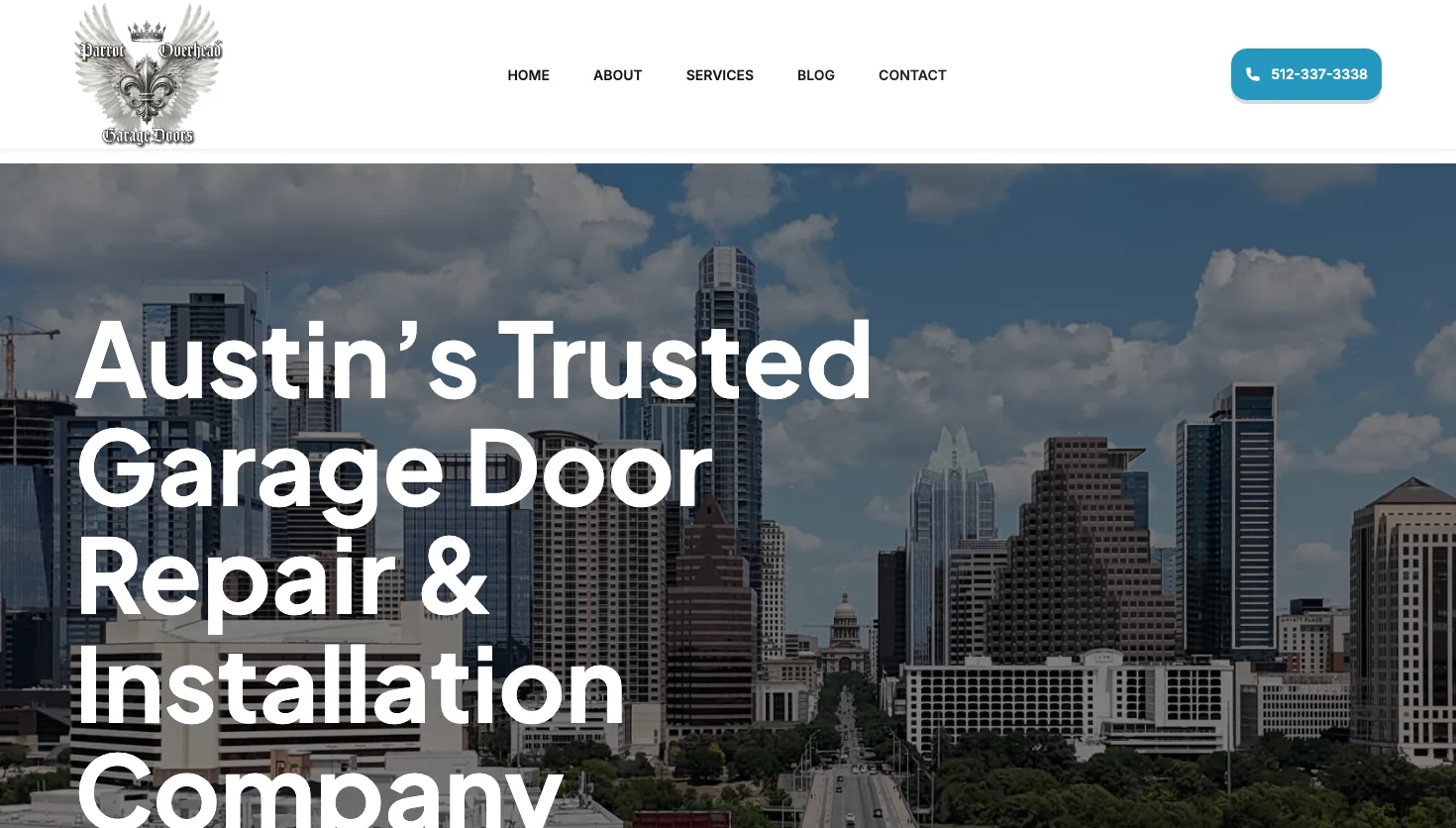 Parrot Overhead Garage Doors website screenshot