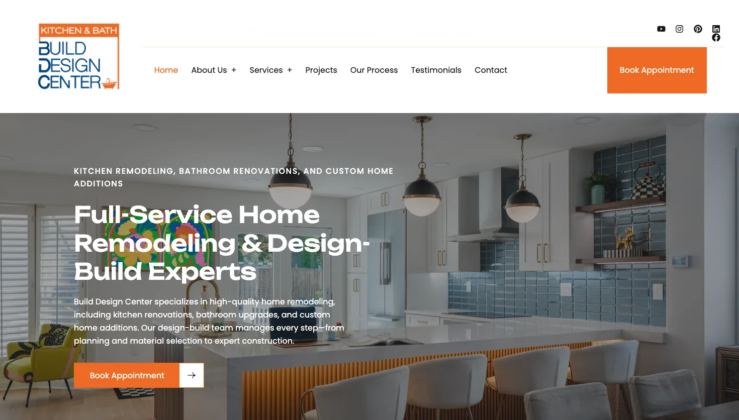 Build Design Center Kitchen & Bath website screenshot