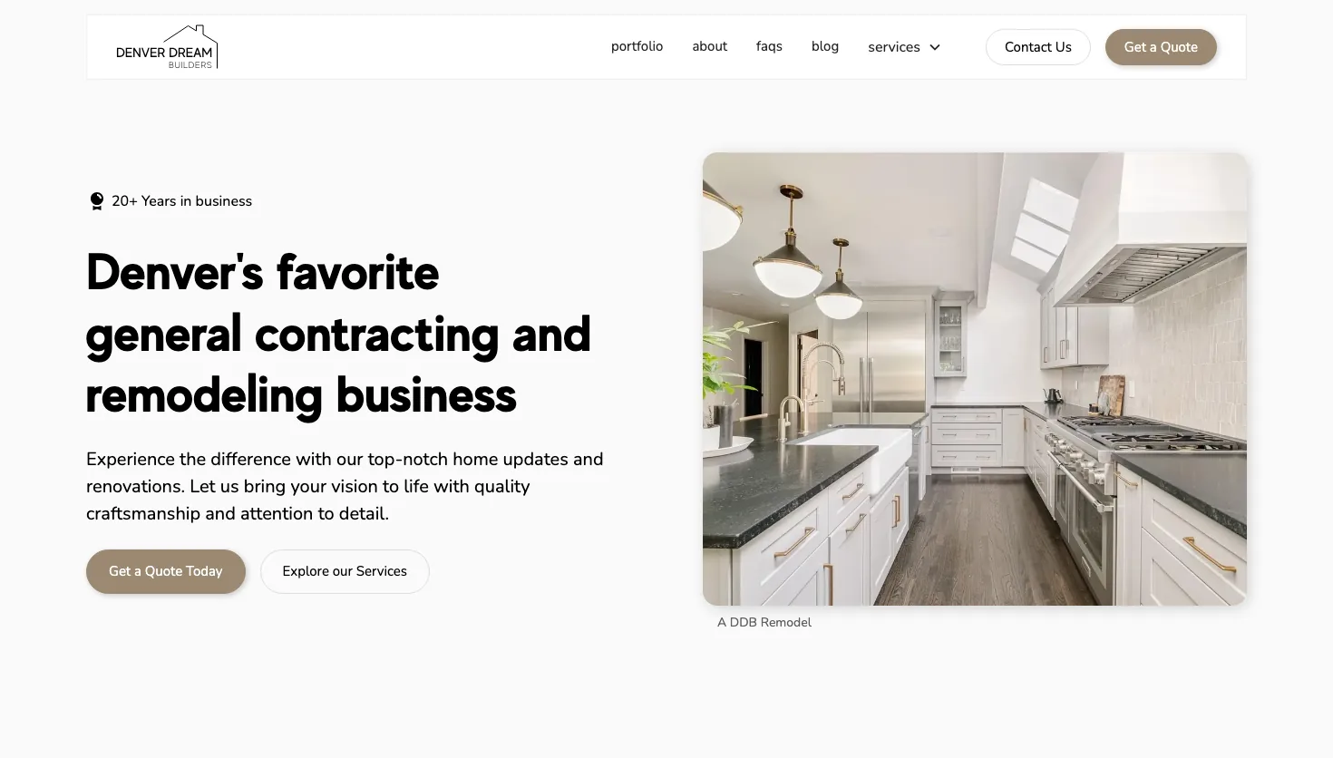 Denver Dream Builders website screenshot