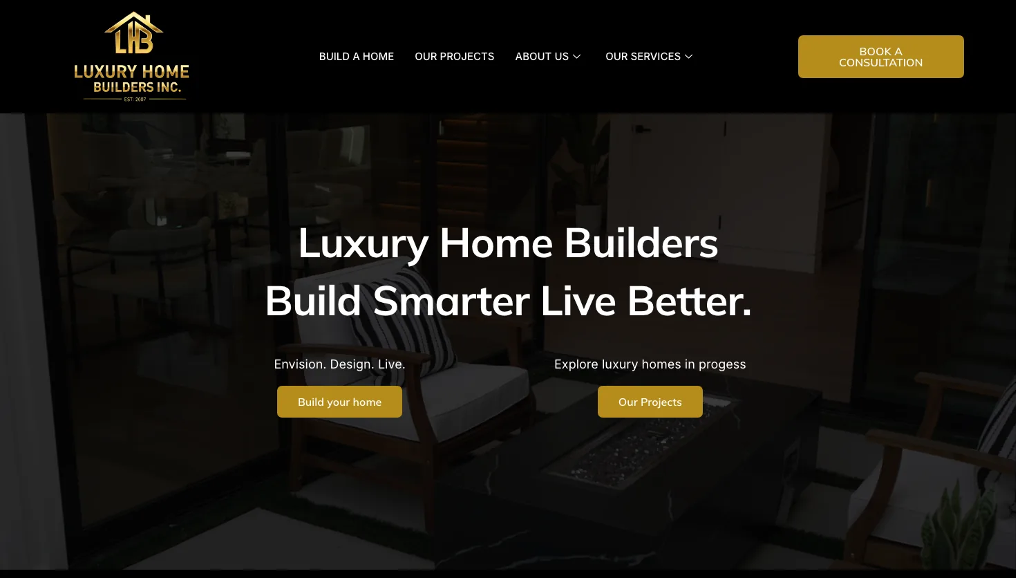 Luxury Home Builders , Inc website screenshot