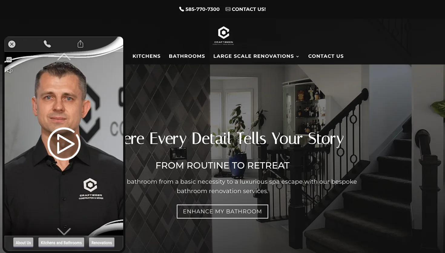 Craftsmen Construction & Design website screenshot