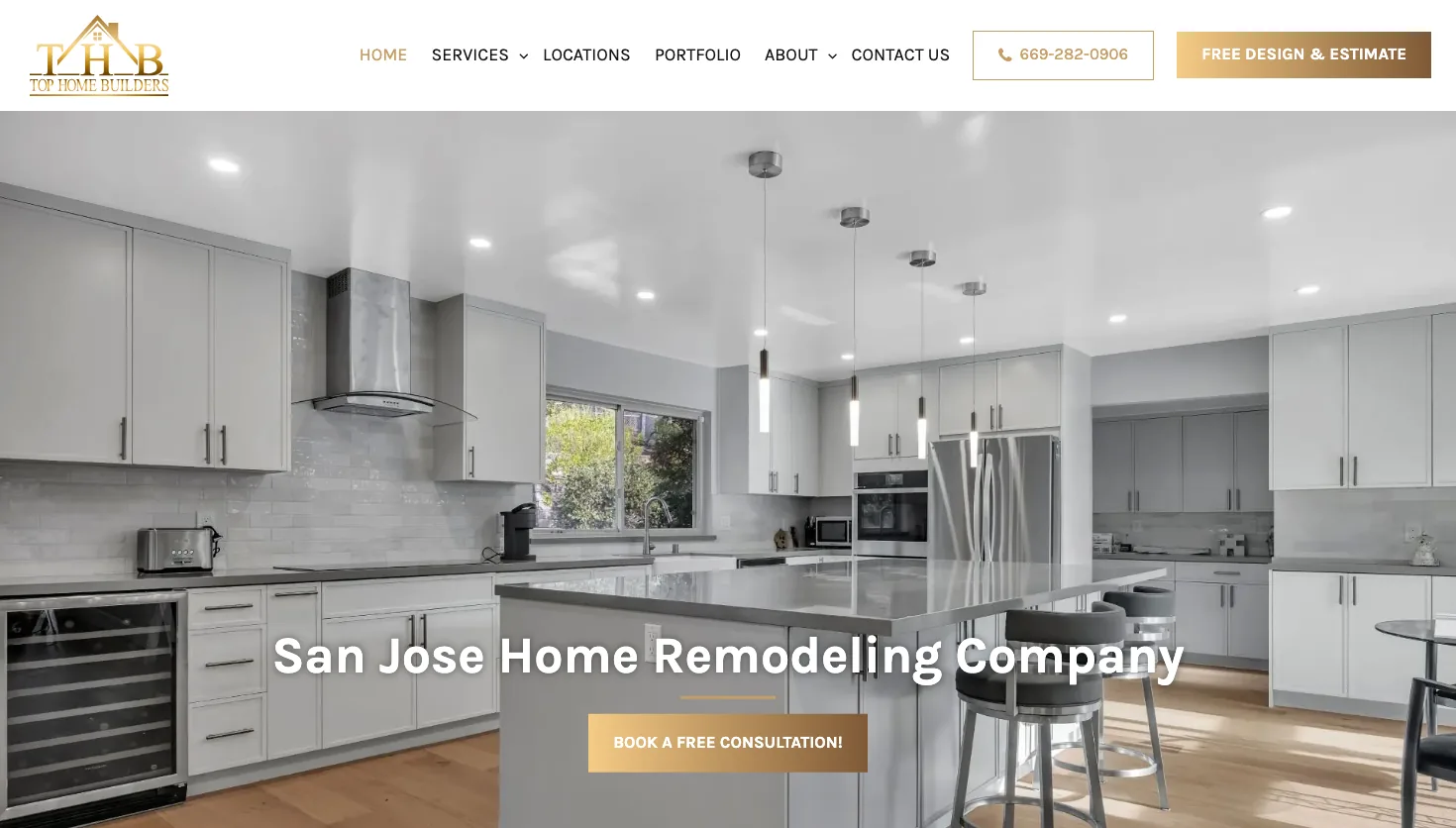 Top Home Builders Inc. website screenshot