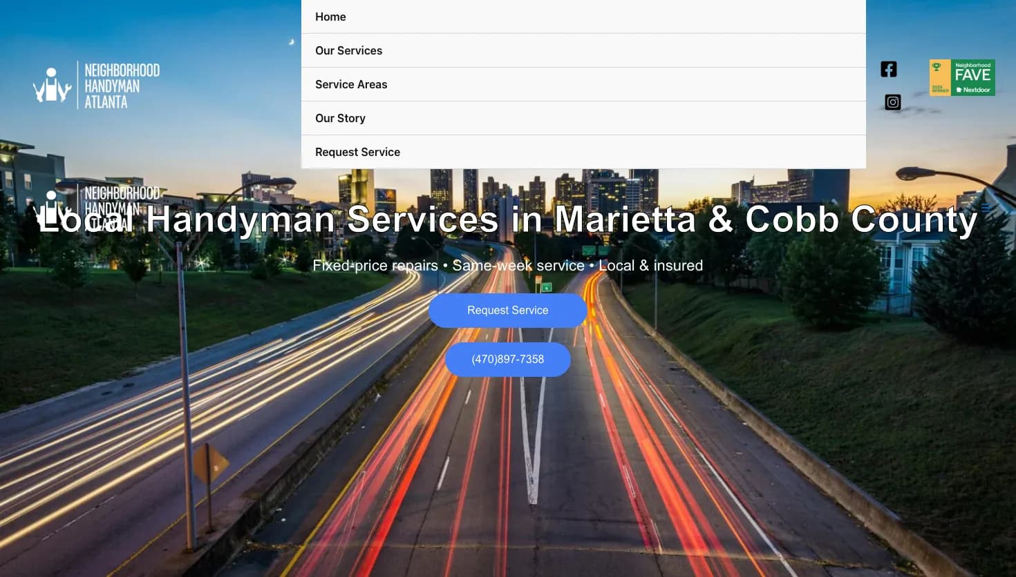 Neighborhood Handyman Atlanta LLC website screenshot
