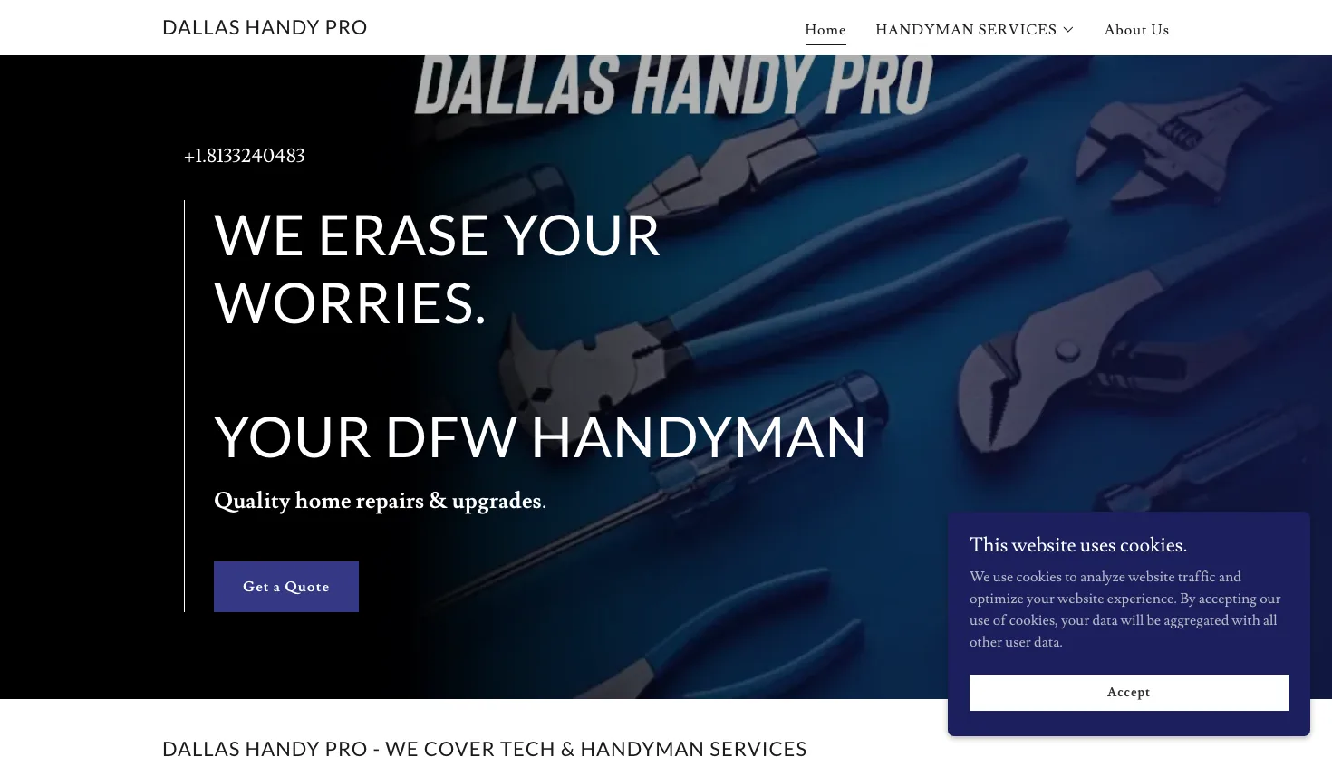 Dallas Handy Pro website screenshot