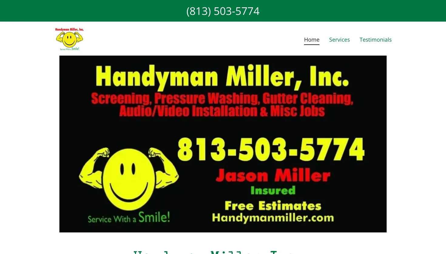 Handyman Miller Inc website screenshot