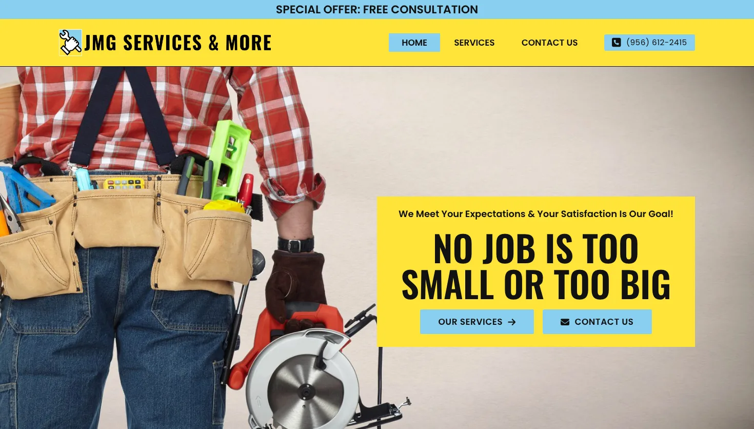 JMG Services & More website screenshot