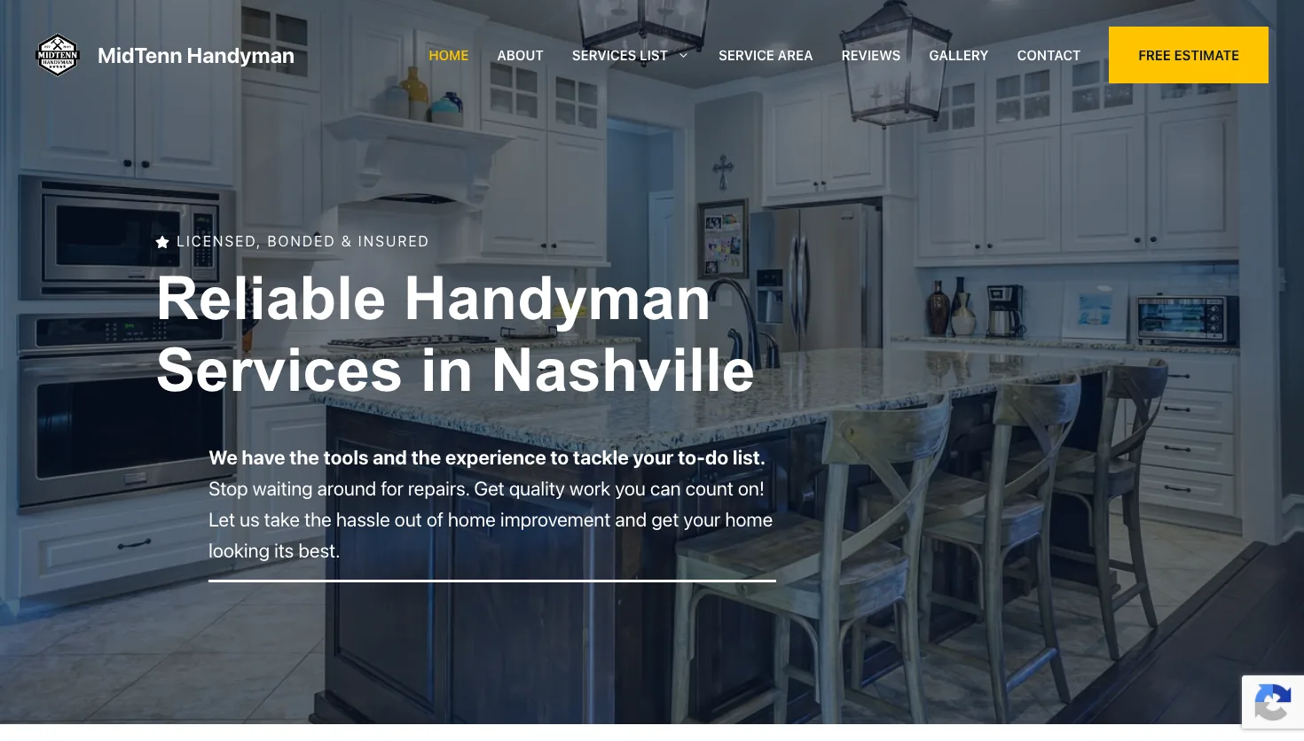 MidTenn Handyman website screenshot