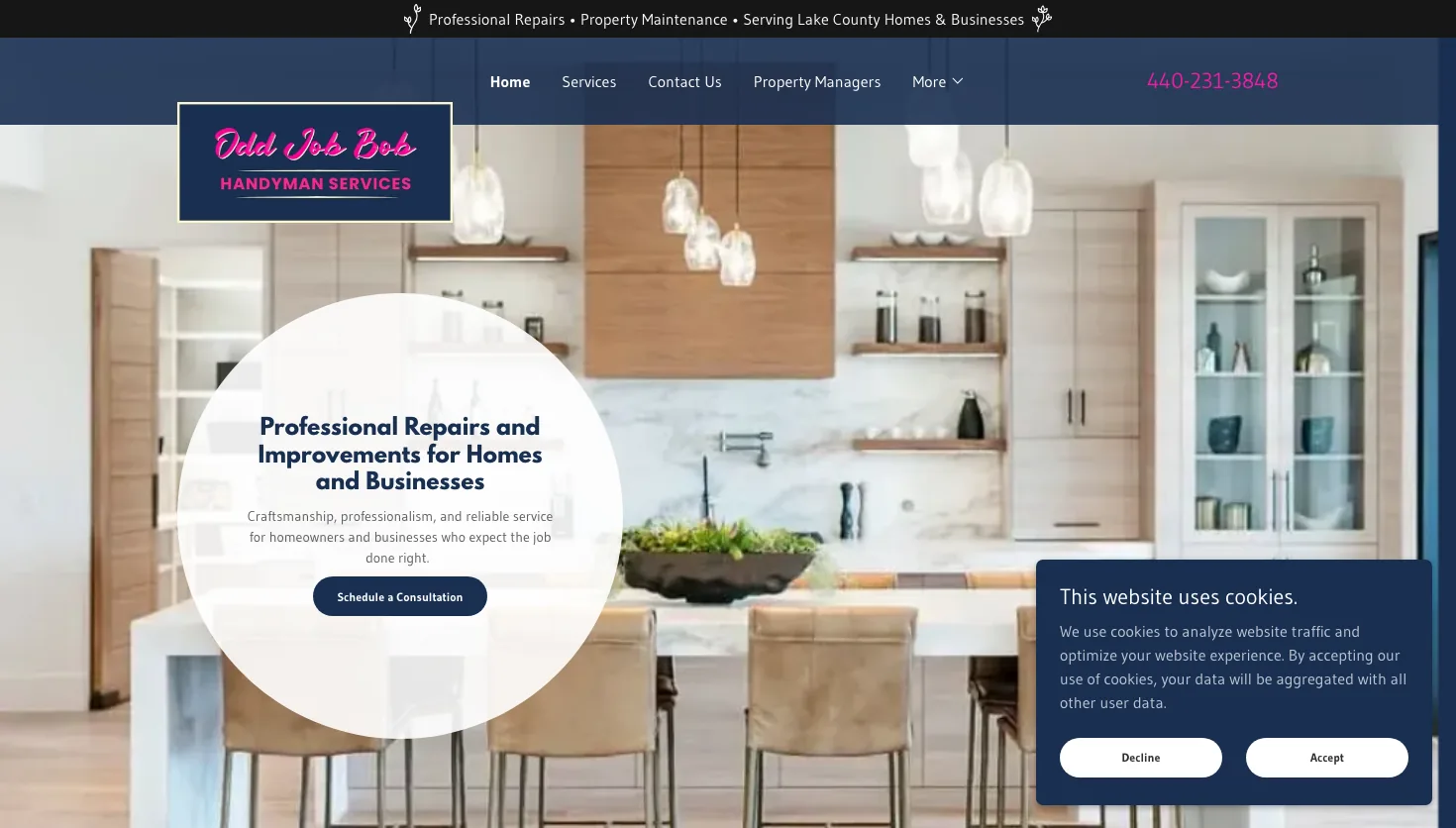 Odd Job Bob Handyman Services, LLC website screenshot