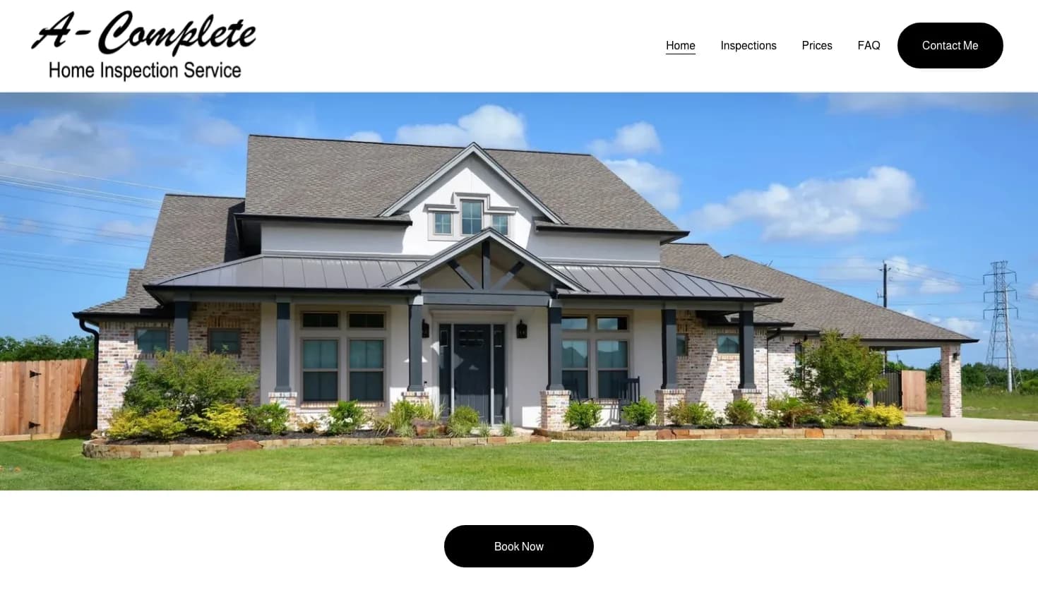 A-Complete Home Inspection Service website screenshot
