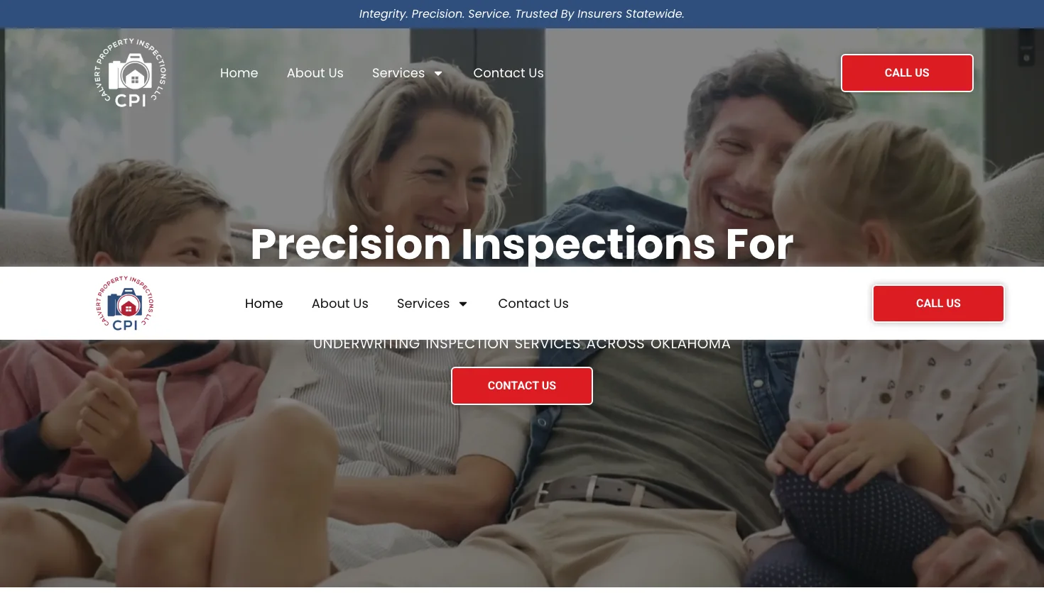 Calvert Property Inspections, LLC website screenshot