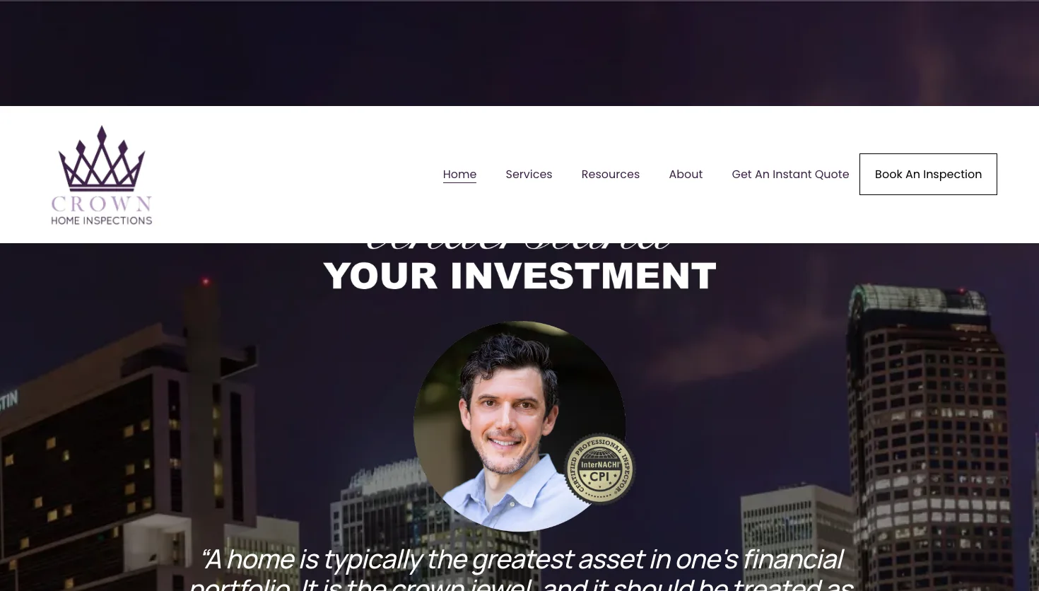Crown Home Inspections LLC website screenshot