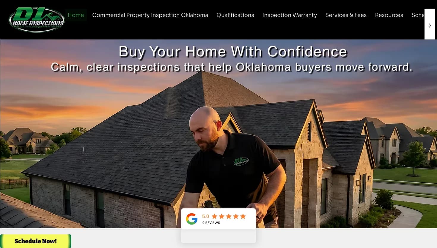 D1 home inspections website screenshot
