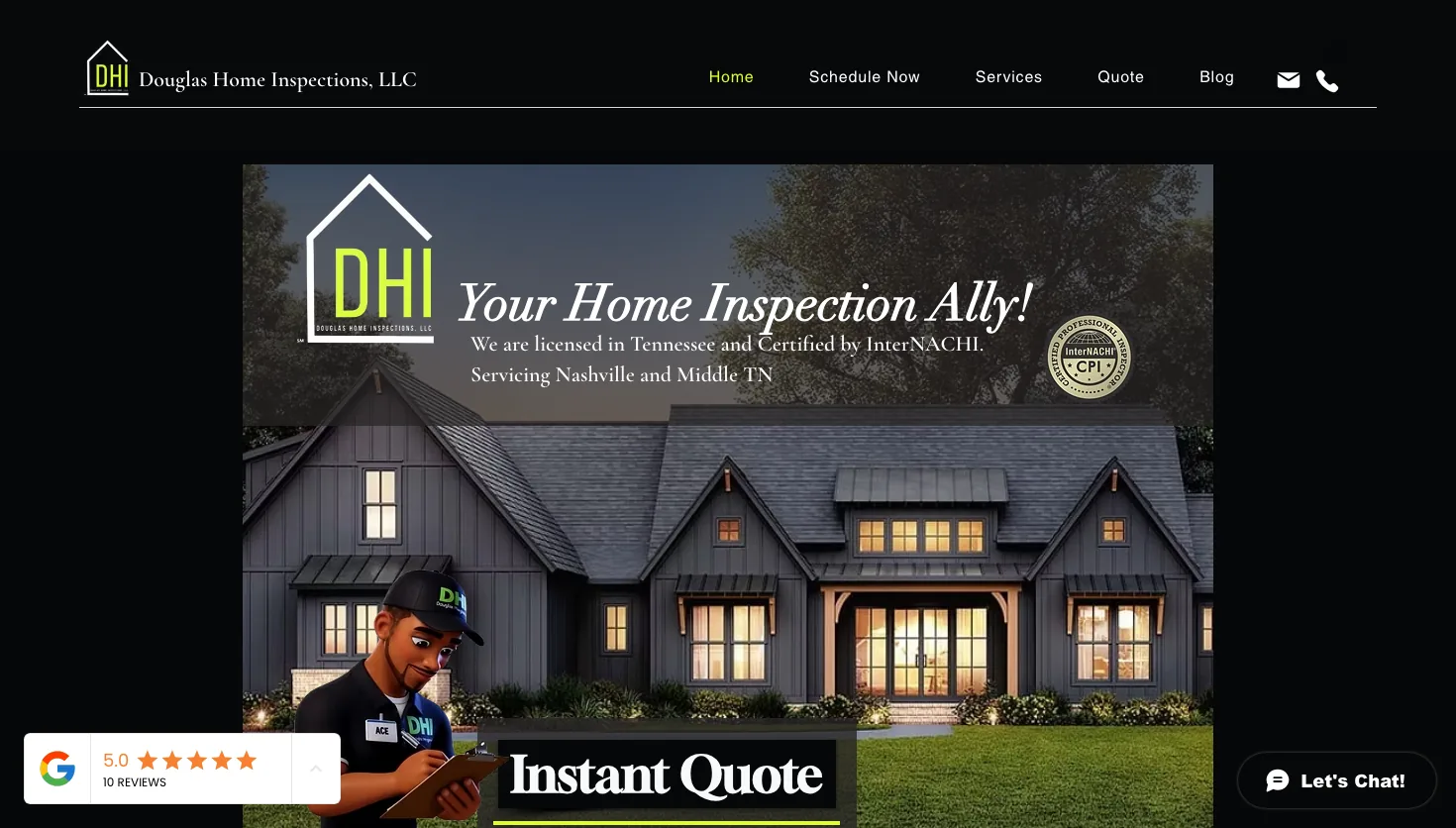 Douglas Home Inspections LLC website screenshot