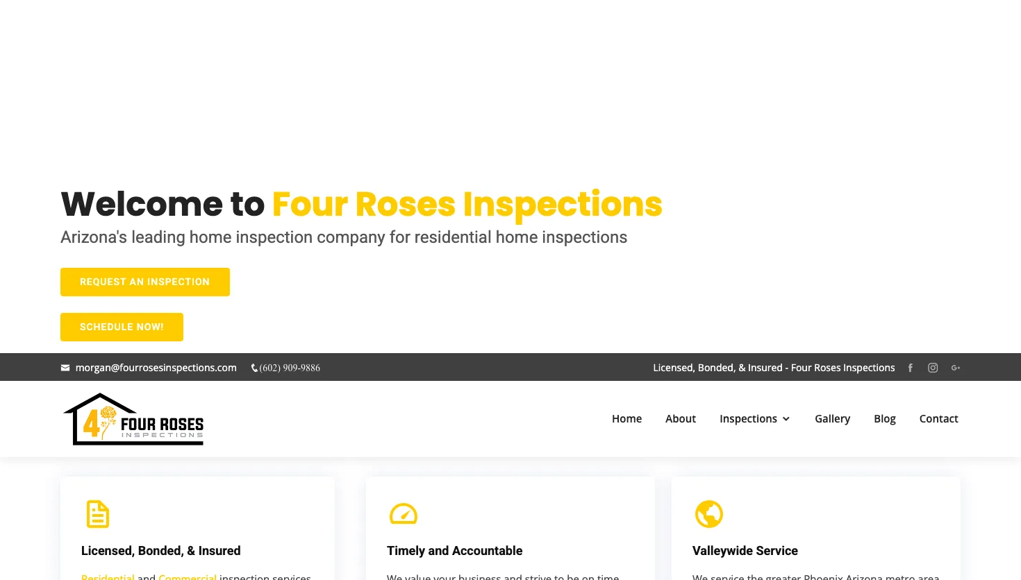 Four Roses Inspections LLC website screenshot
