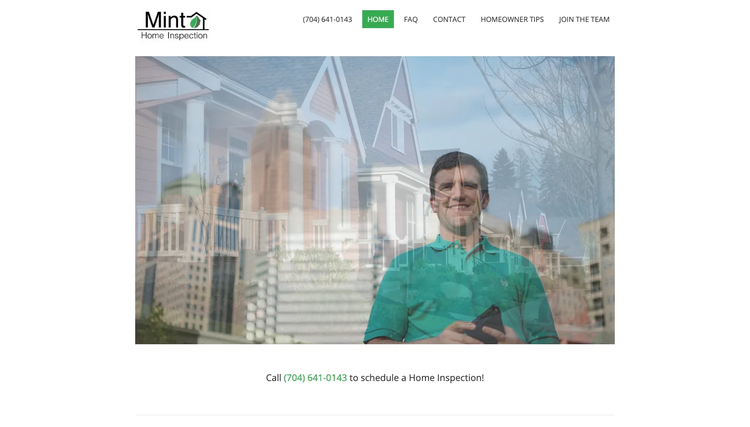 Mint Home Inspection website screenshot
