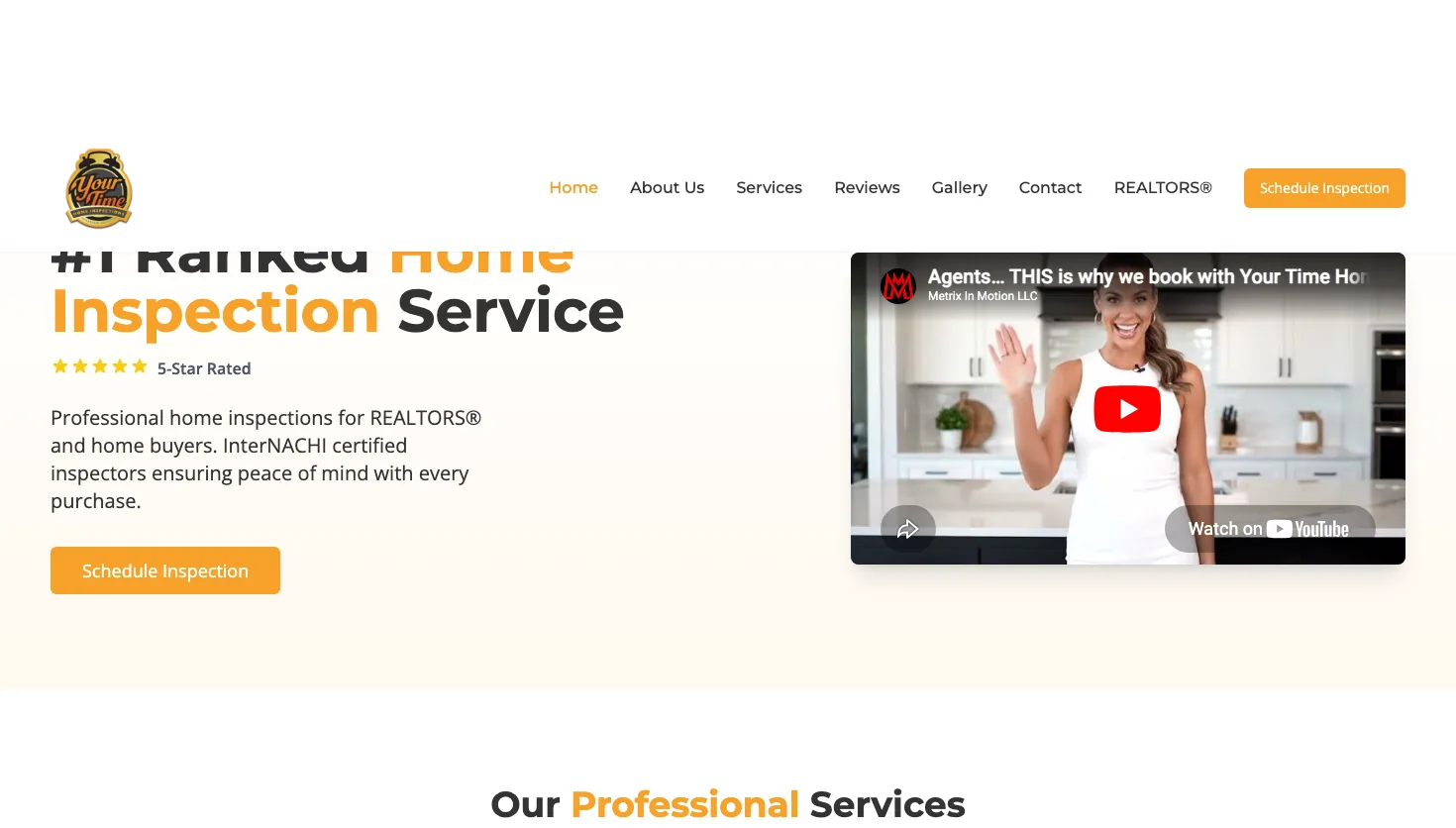 Your Time Home Inspections website screenshot