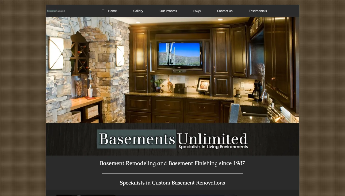 Basements Unlimited website screenshot