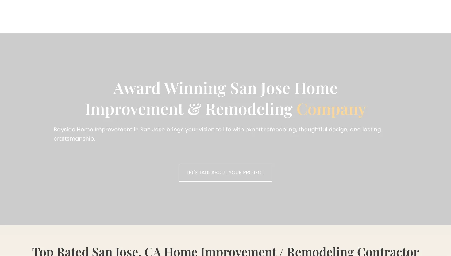 Bayside Home Improvement Inc website screenshot