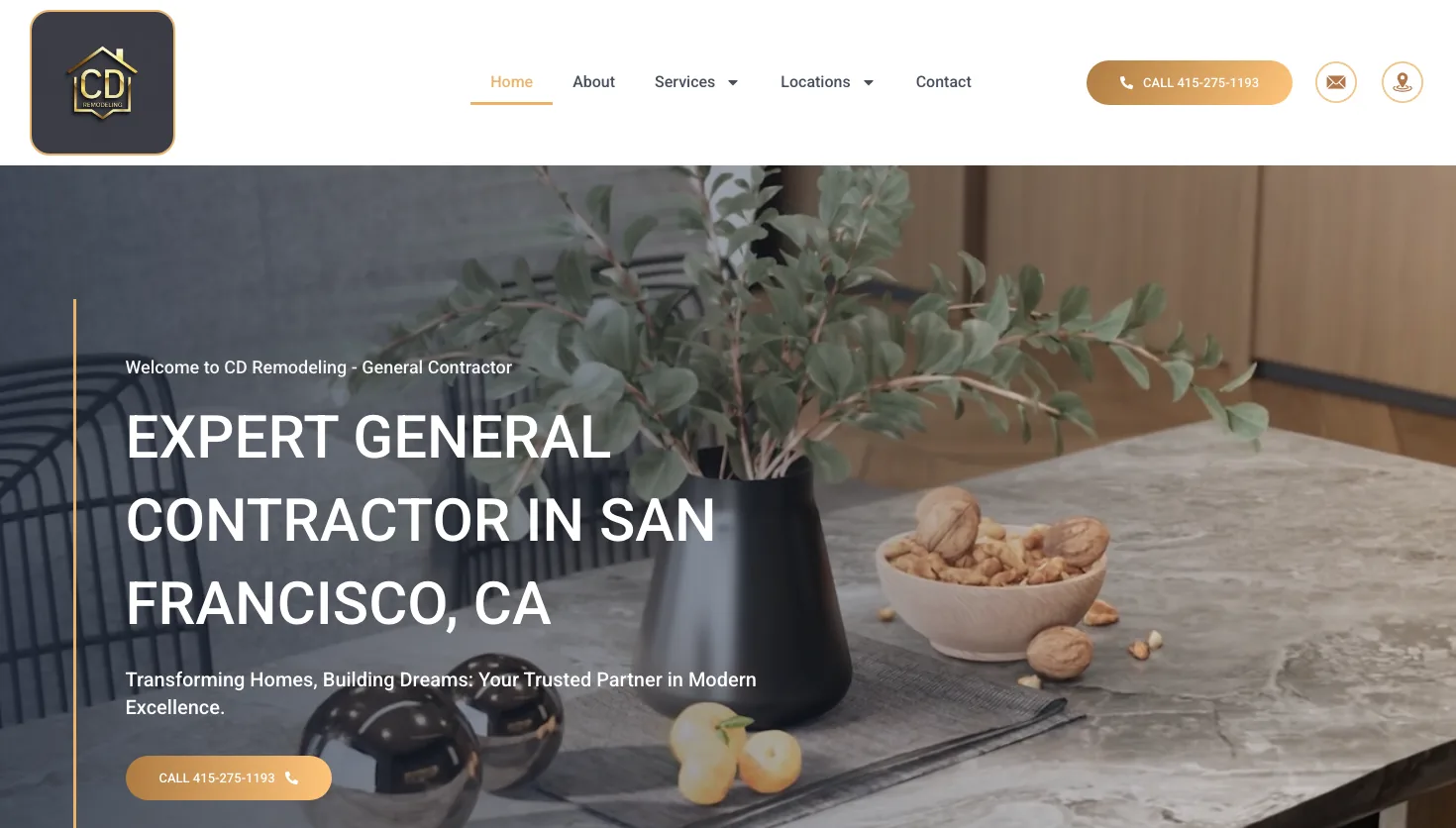 CD Remodeling - General Contractor website screenshot
