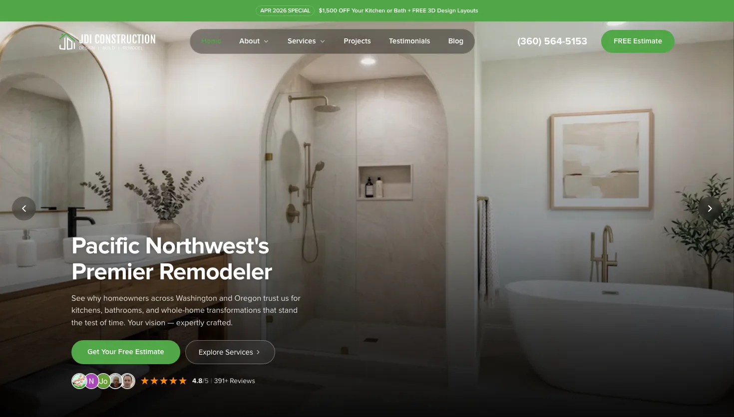 Remodel Design and Build | Kitchen Remodel Portland | Bathroom Remodel Portland website screenshot