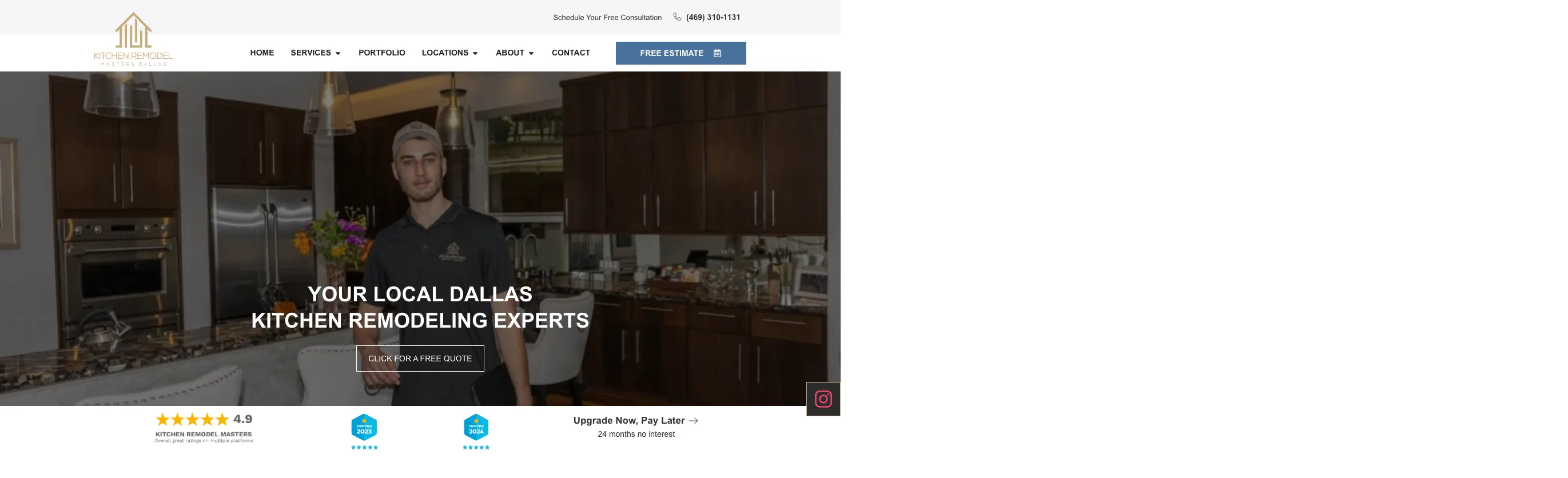 Kitchen Remodel Masters Dallas website screenshot
