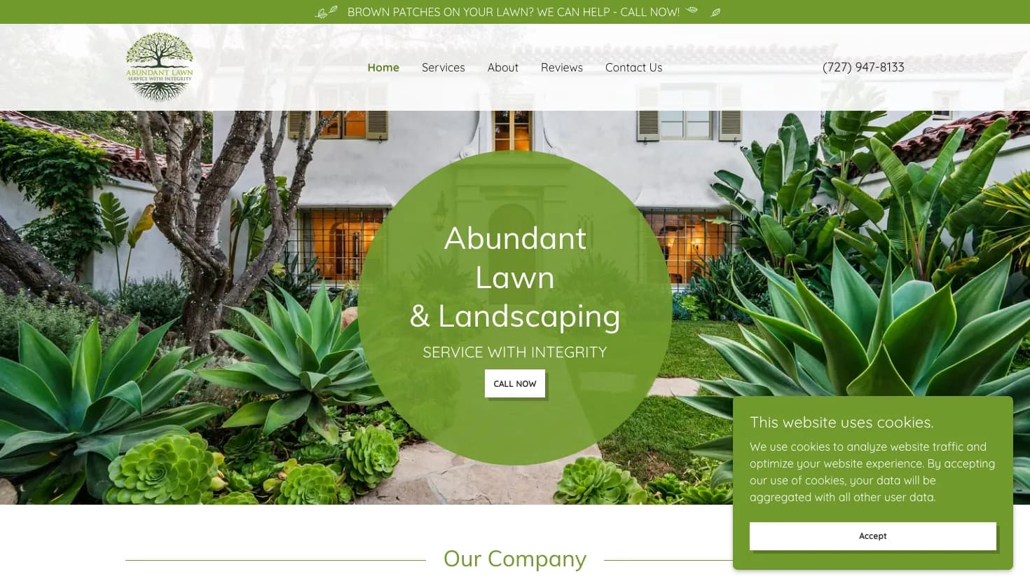 Abundant Lawn website screenshot