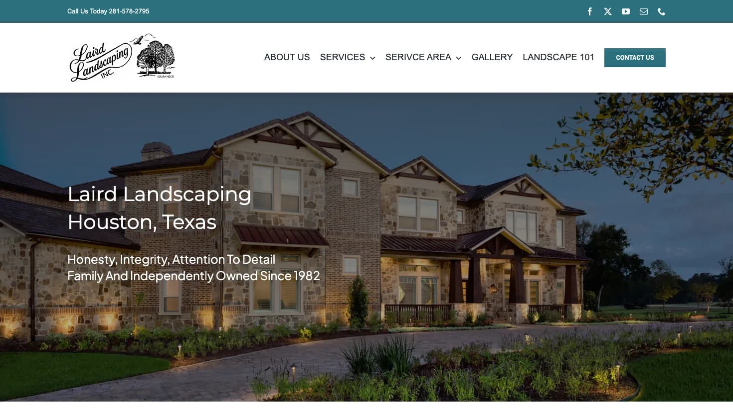 Laird Landscaping, Inc. website screenshot