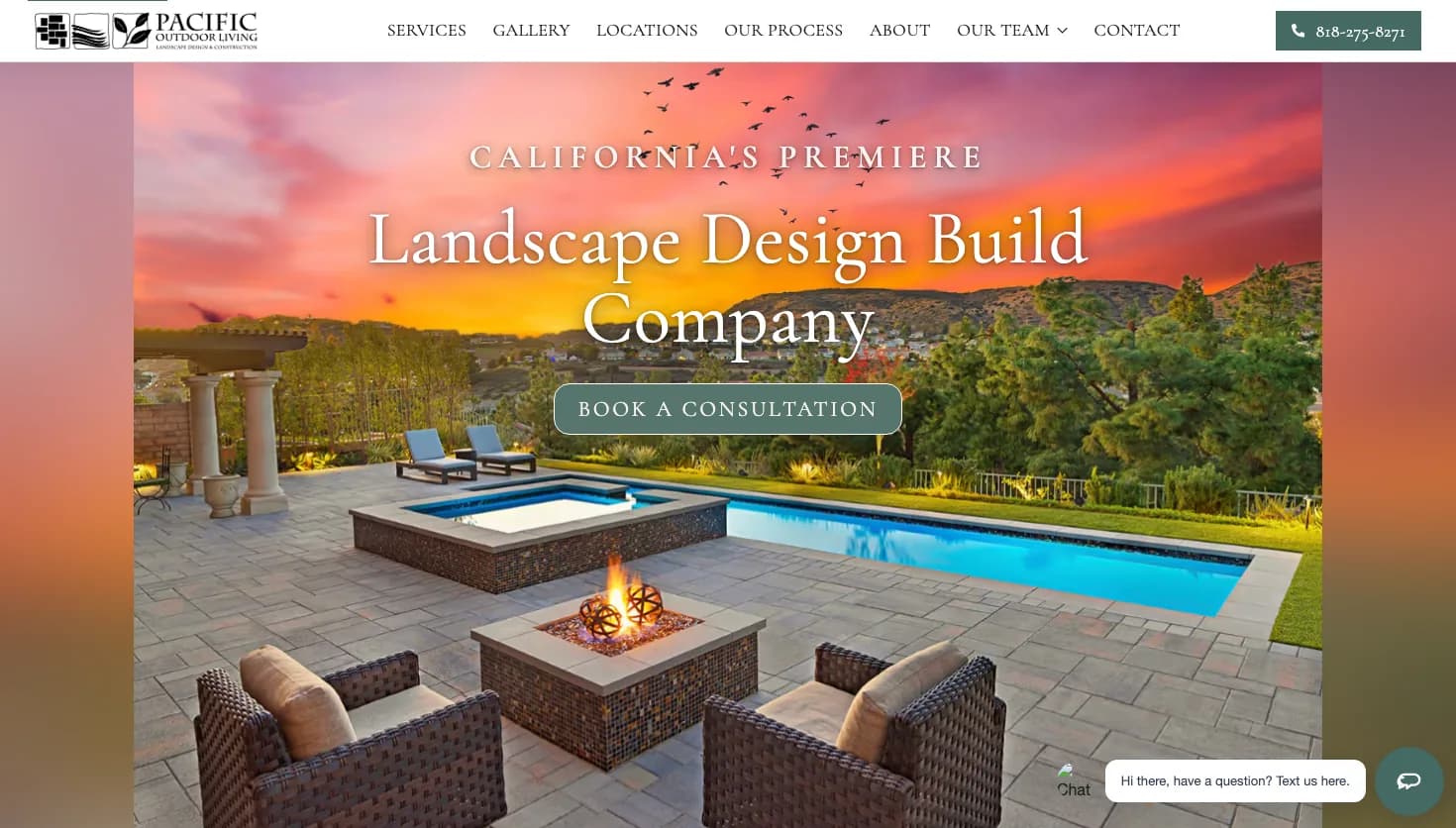 Pacific Outdoor Living website screenshot