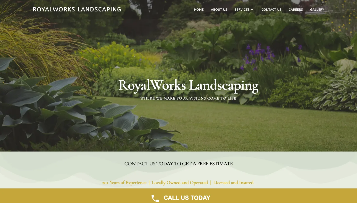 RoyalWorks Landscaping LLC website screenshot