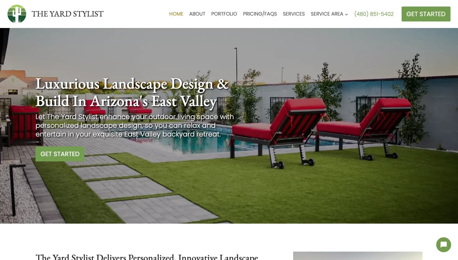 The Yard Stylist website screenshot