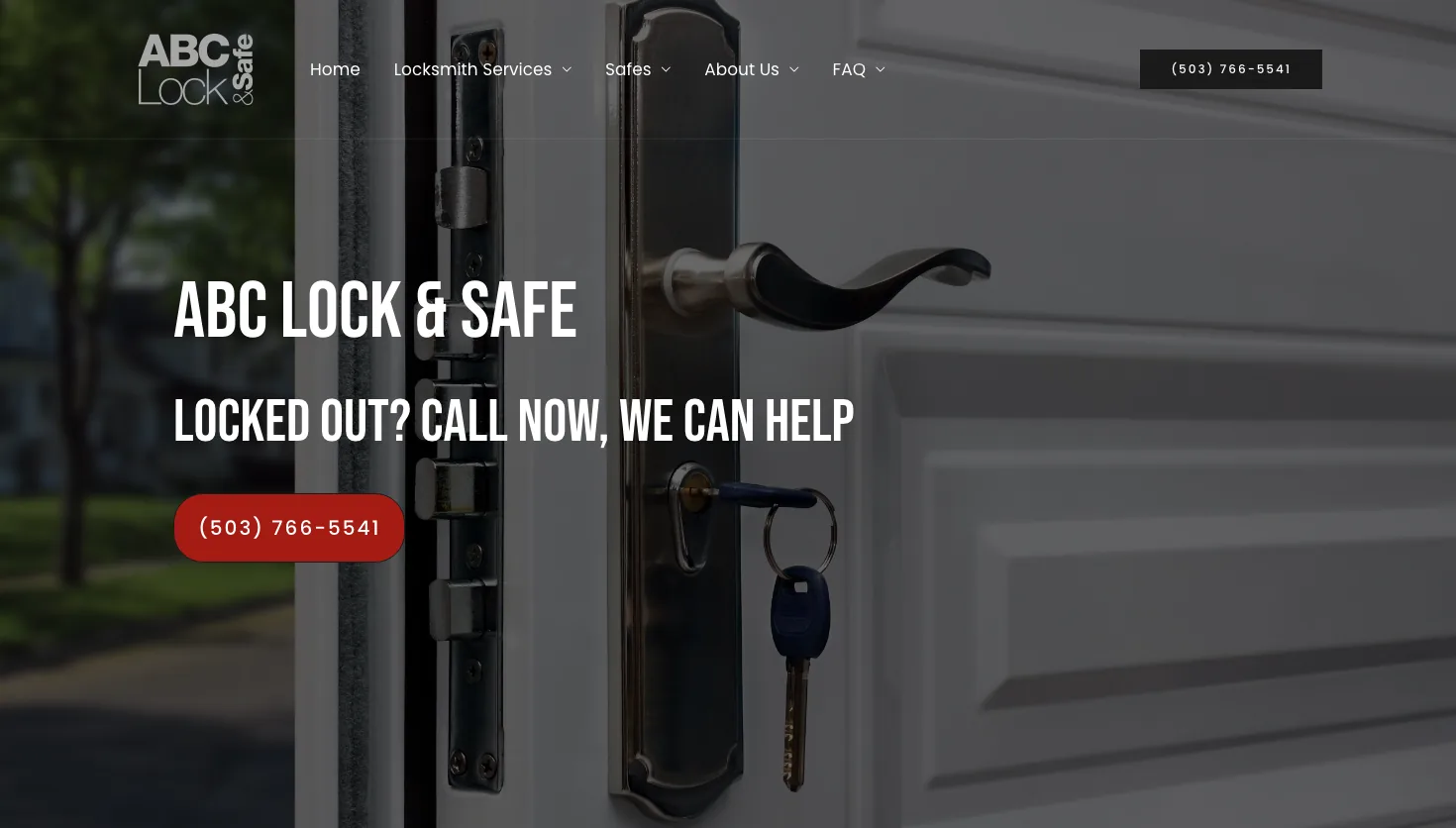 ABC Lock & Safe website screenshot
