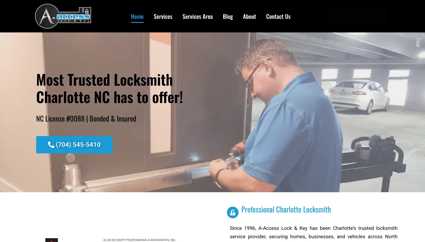 A-Access Lock & Key website screenshot