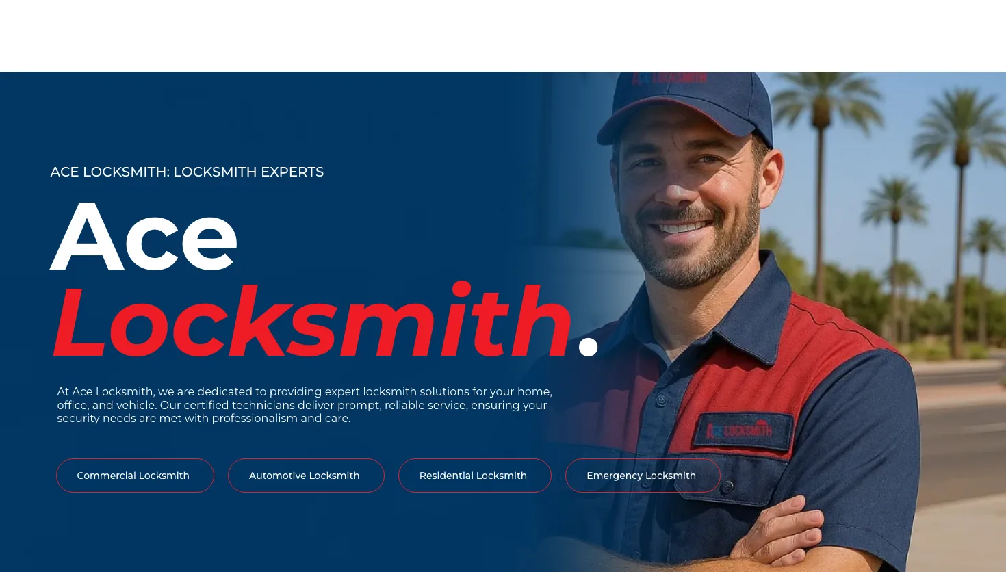 Ace Locksmith website screenshot