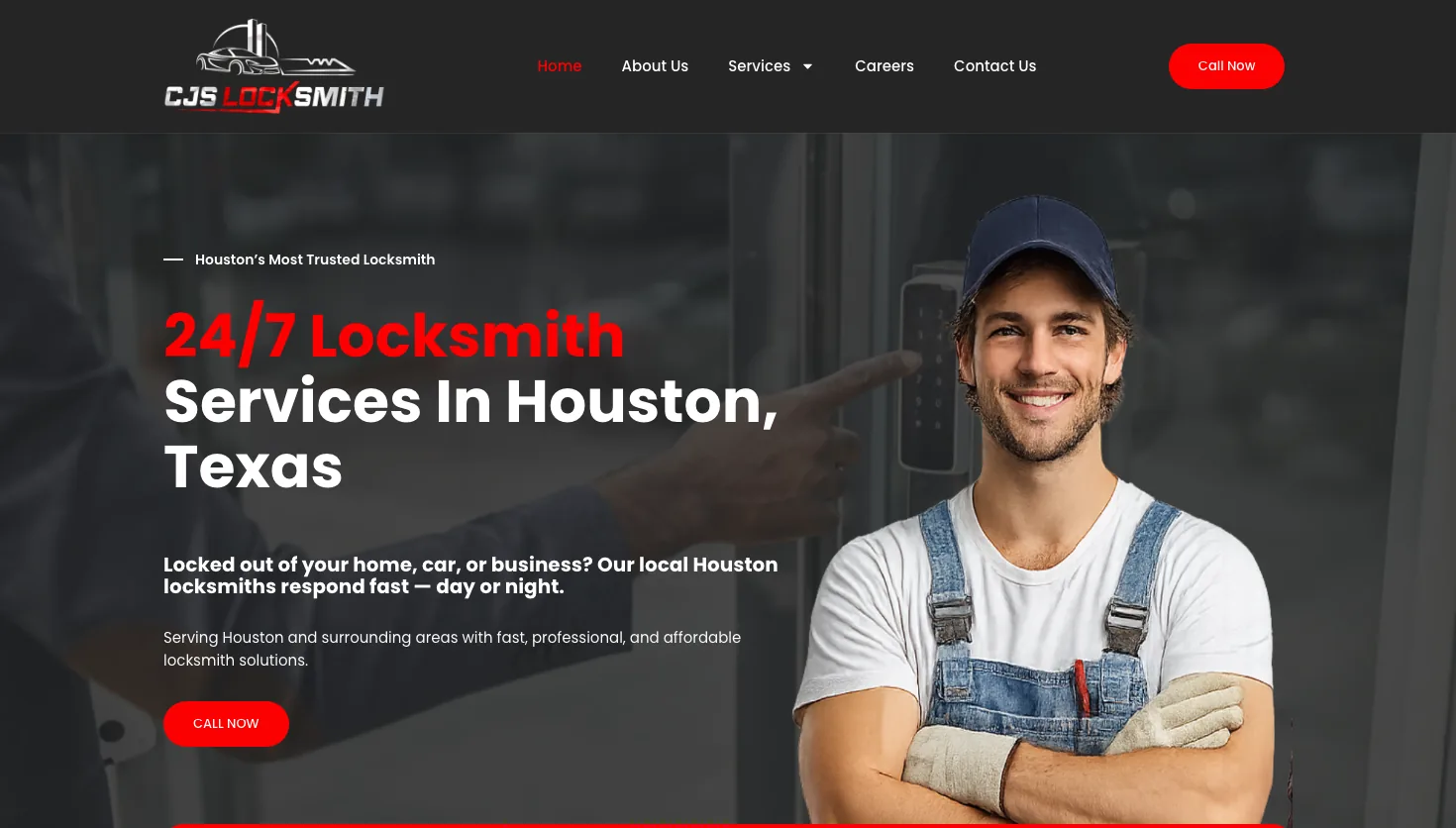 CJS locksmith website screenshot