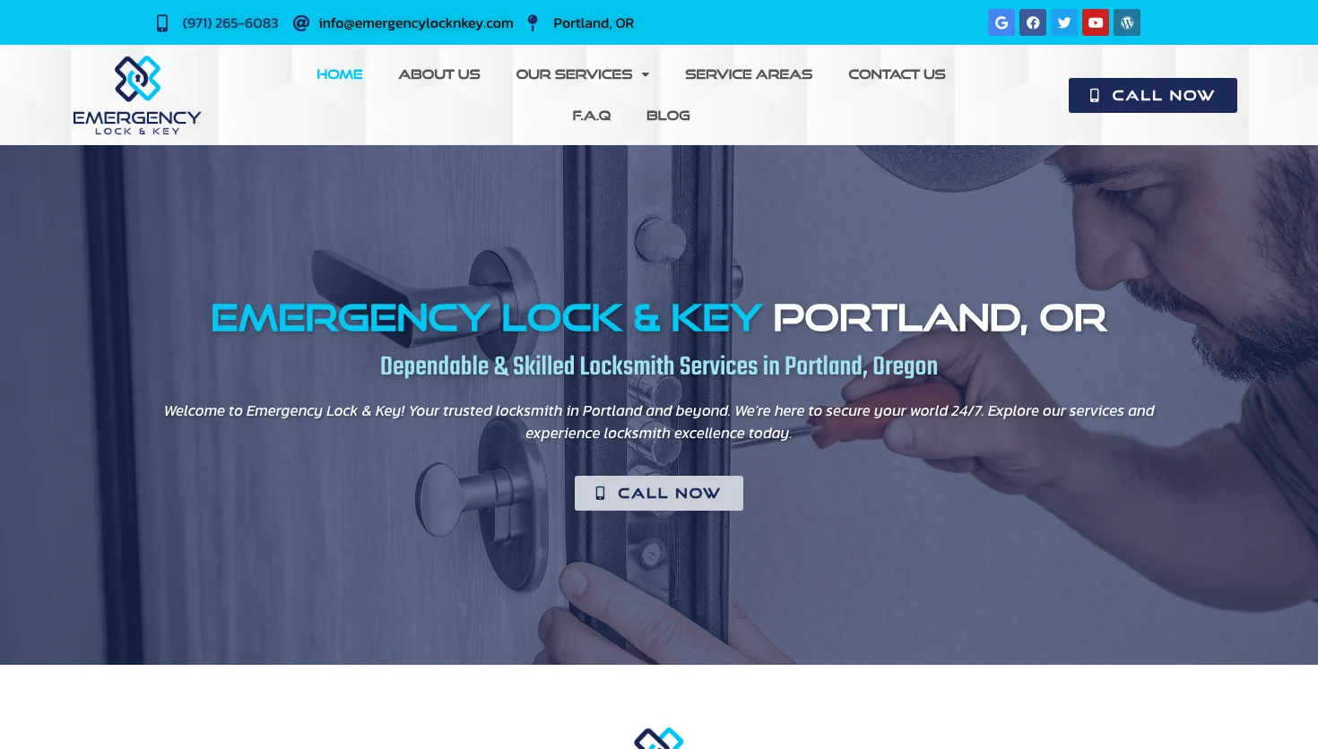 Emergency Lock & Key website screenshot
