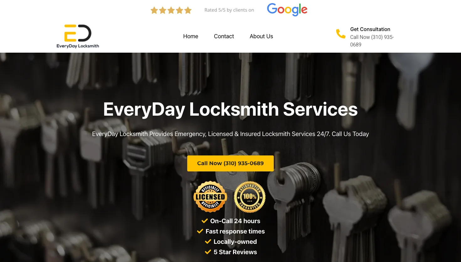 EveryDay Locksmith - San Diego CA website screenshot