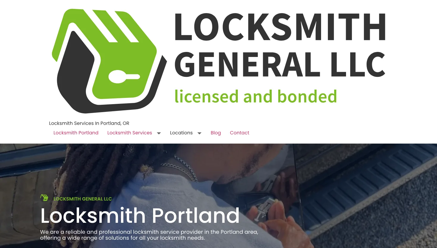 Locksmith General LLC website screenshot