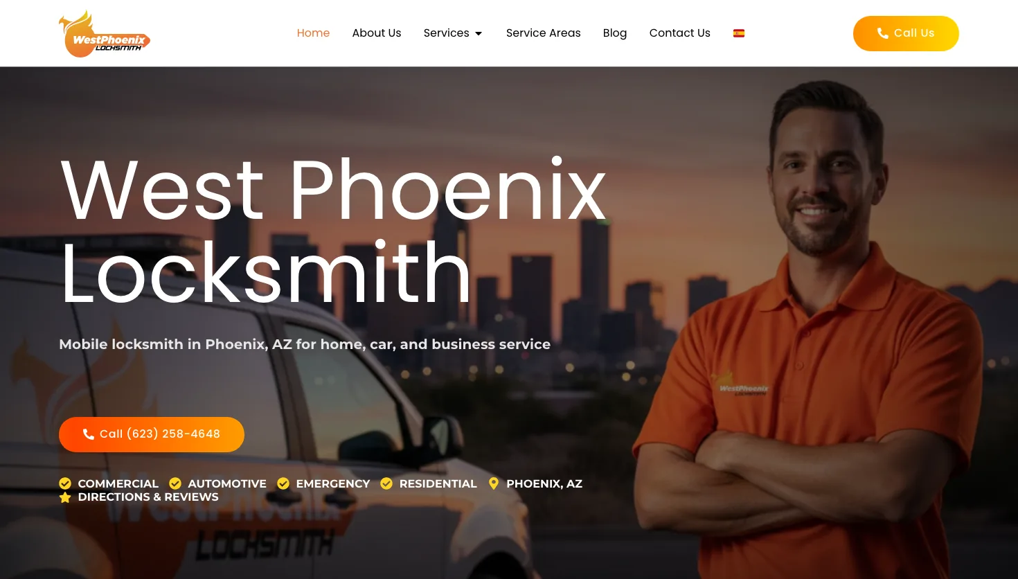 West Phoenix Locksmith website screenshot