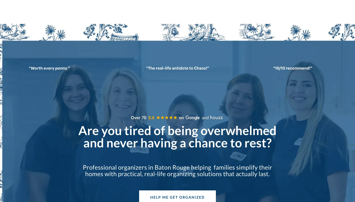 Chaos Organizing website screenshot
