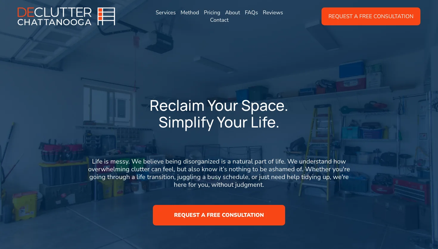 Declutter Chattanooga website screenshot