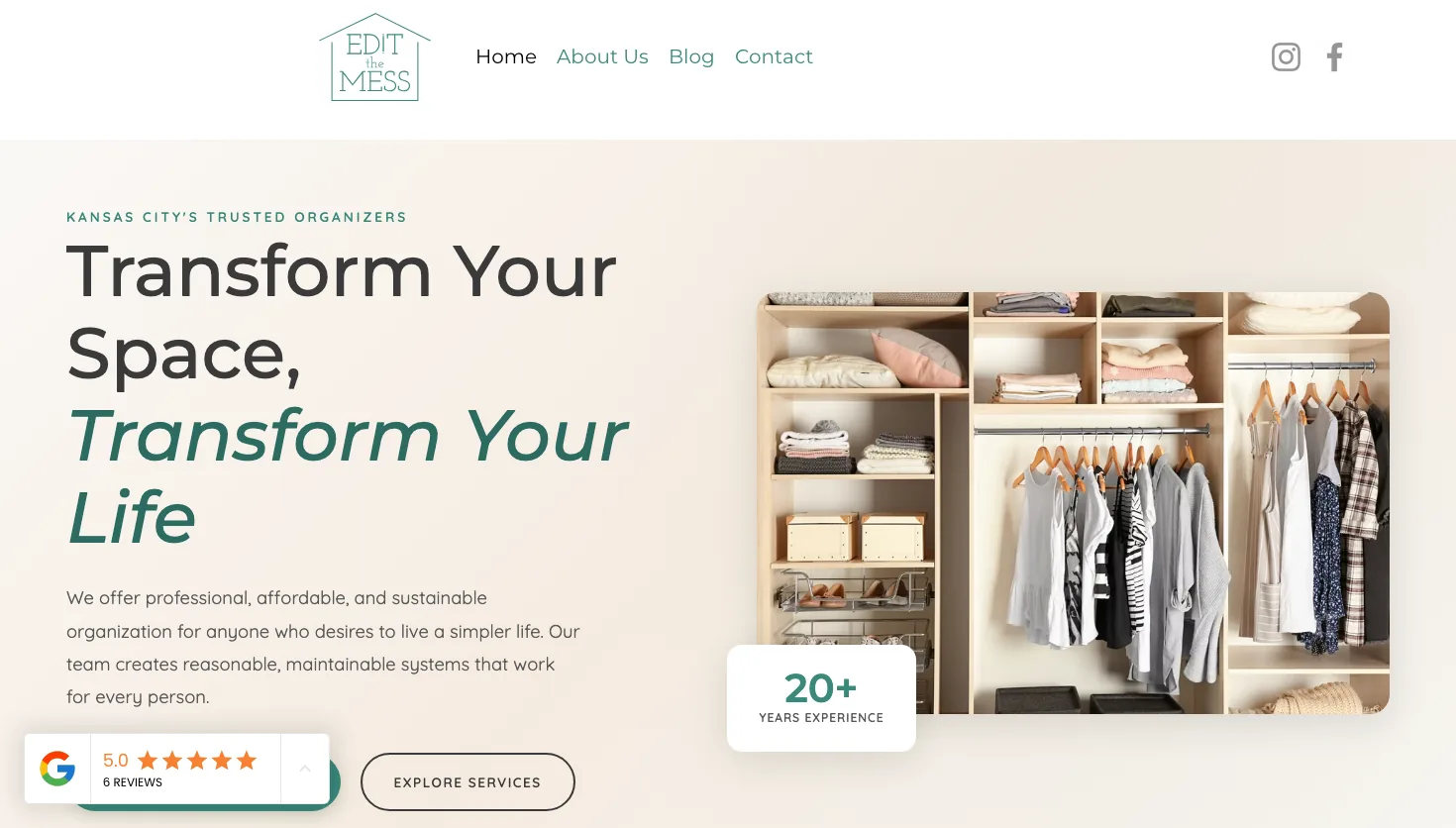 Edit the Mess website screenshot