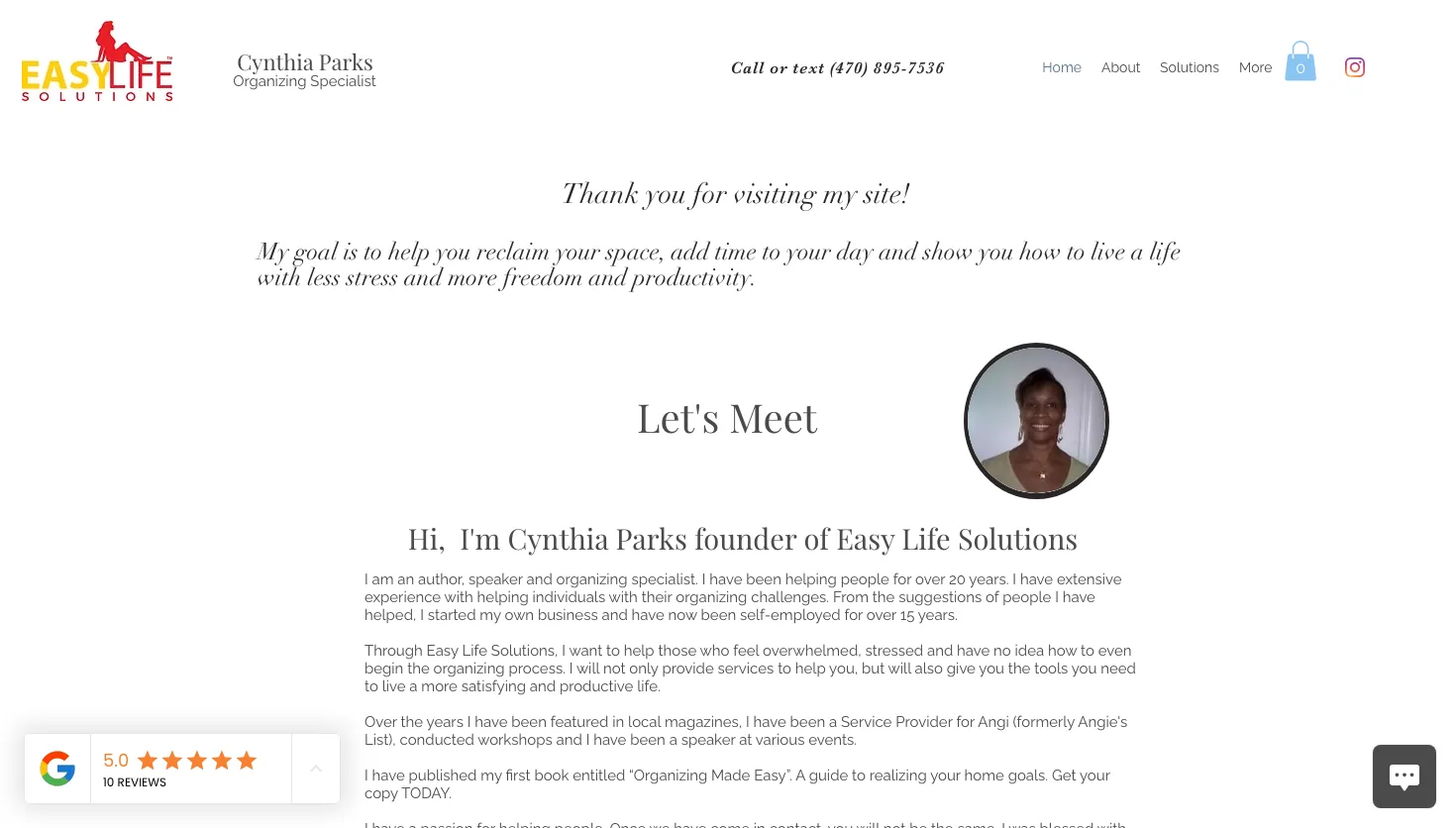 Easy Life Solutions website screenshot