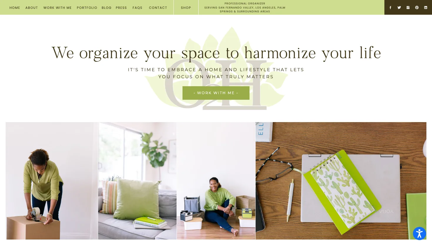 Organize2Harmonize website screenshot