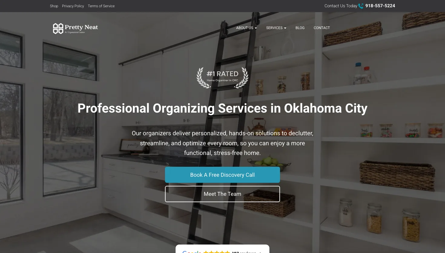 Pretty Neat - Oklahoma Professional Organizer website screenshot
