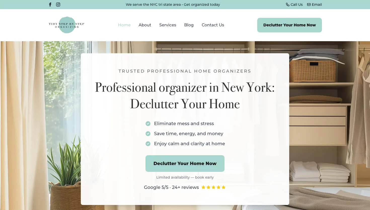 TidyStepByStep Organizing website screenshot