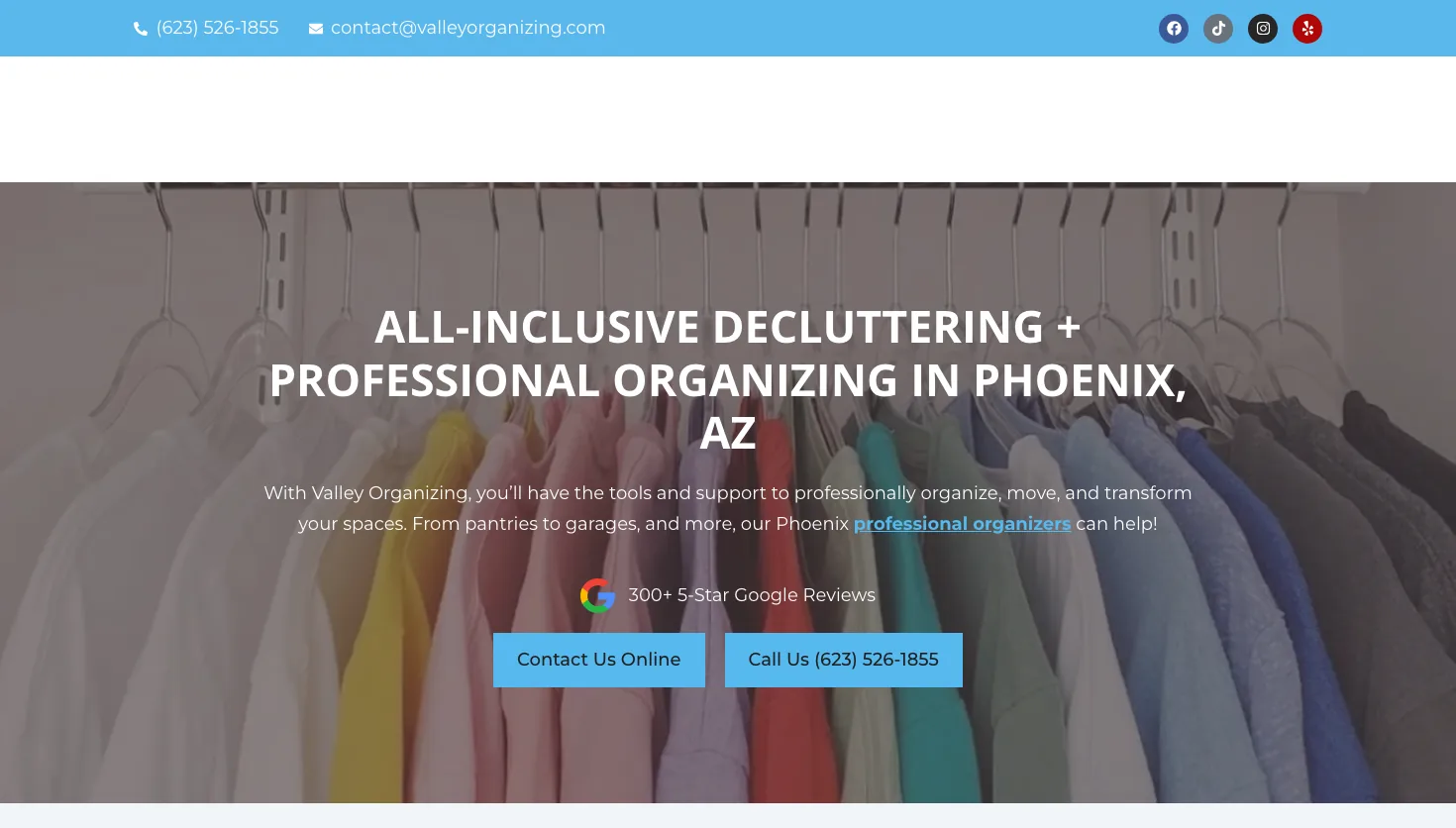 Valley Organizing website screenshot