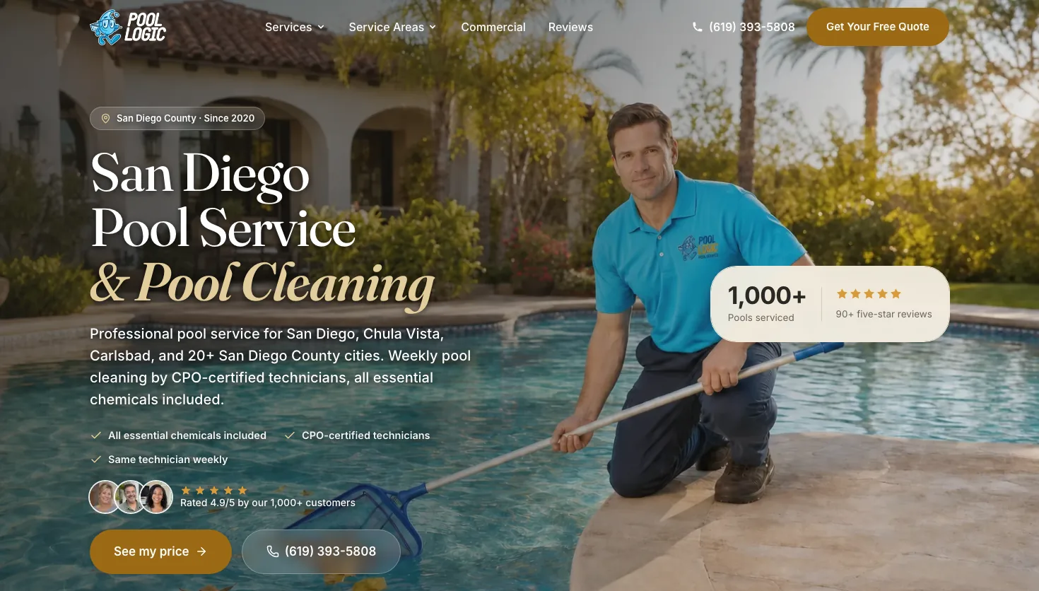 PoolLogic website screenshot