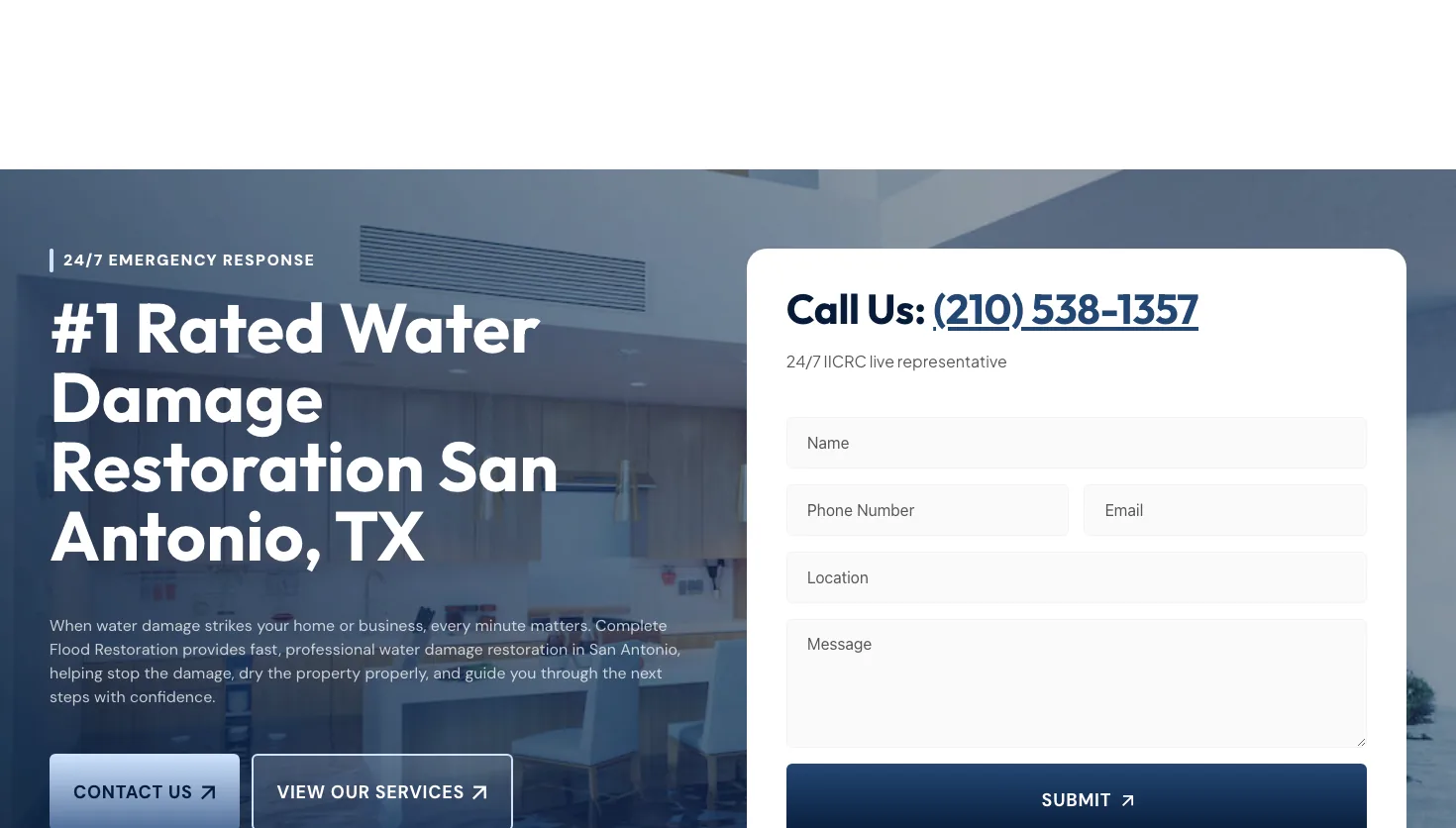 Complete Water Damage Restoration San Antonio website screenshot