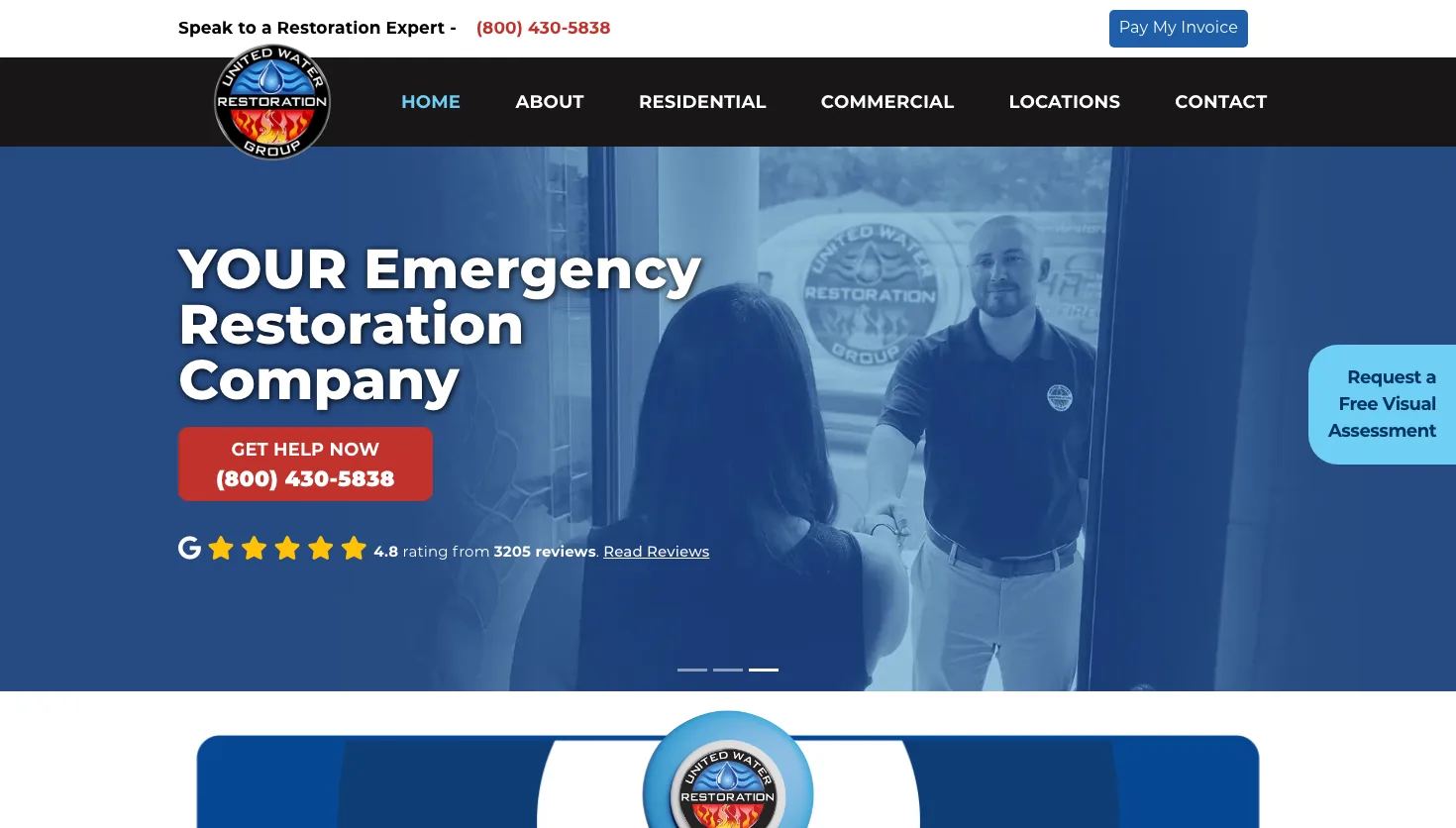 United Water Restoration Group of Memphis website screenshot