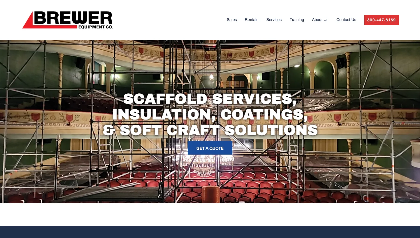 Brewer Equipment Co. website screenshot